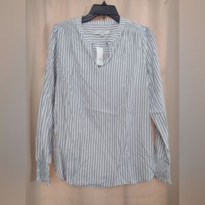 LOFT Blue and White Long Sleeve Tunic